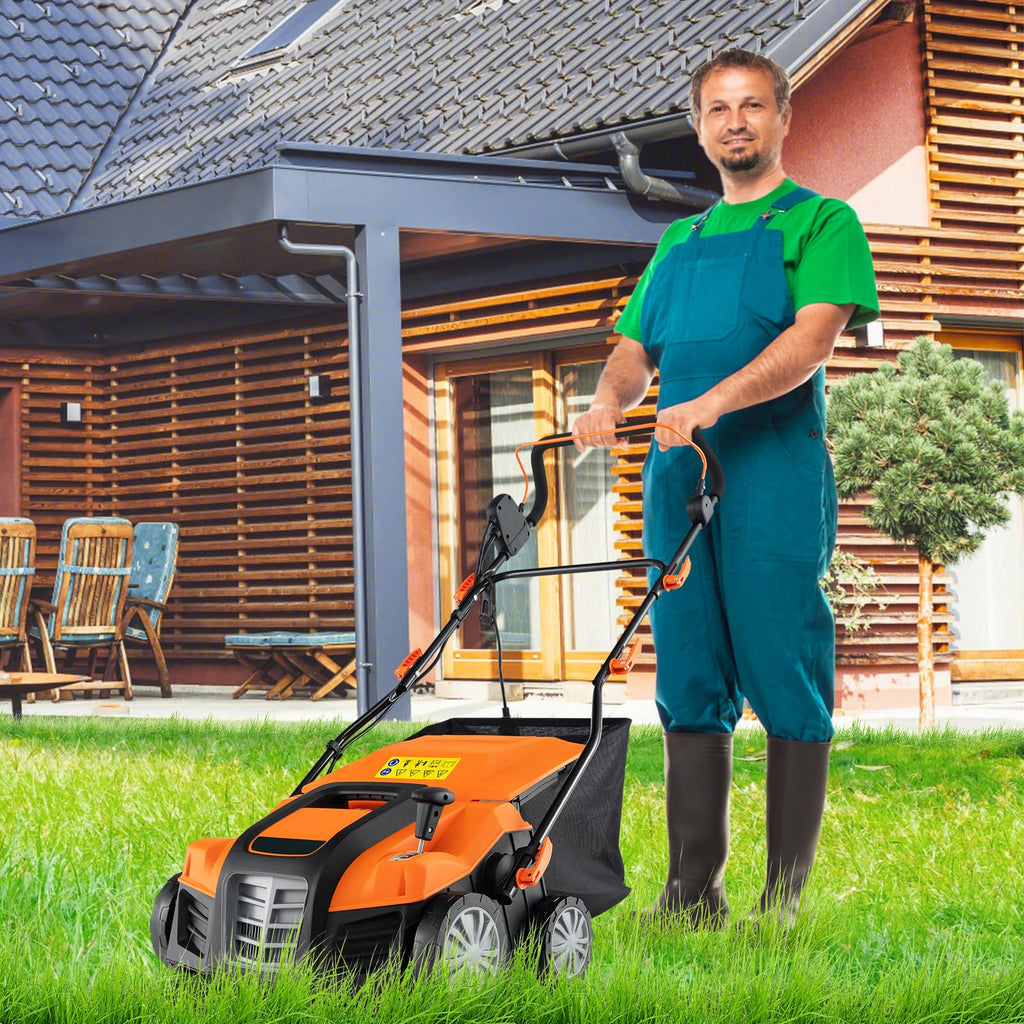 2-In-1 16-Inch 15A Corded Electric Scarifier And Lawn Dethatcher