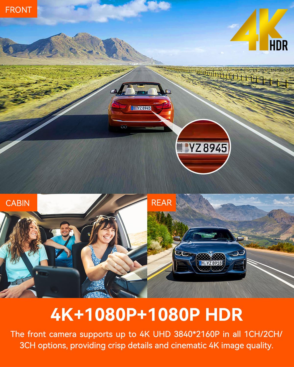 Vantrue 3-Channel 4K WiFi Dash Cam - N4 Pro
