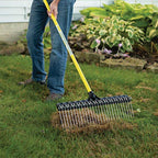 The Groundskeeper II Rake - 21-inch Head, 28 Steel Tines, 55-inch Fiberglass Handle
