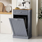 HARIPUL Single Tilt-Out Trash Cabinet For 13 Gallon Waste Bin, White