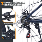 Men's 27.5 in Mountain Bike - 21-Speed Aluminum Alloy Frame, Front Suspension, Double Disc Brakes