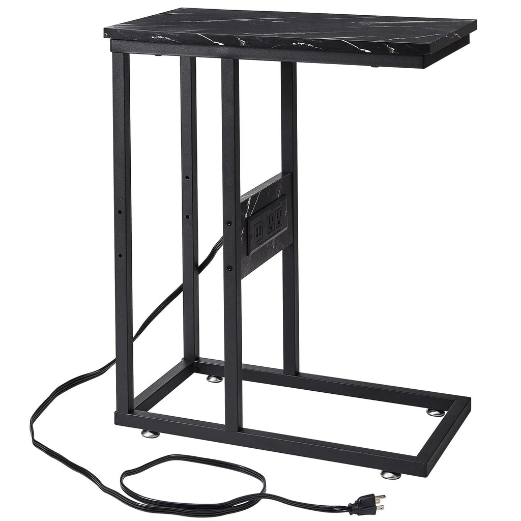 C-Shaped Sofa Side Tables, Set of 2, 11" D x 19" W x 24" H