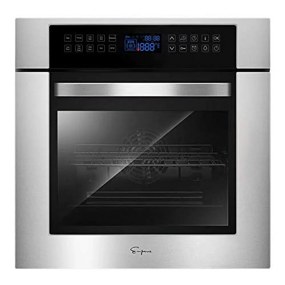 Empava 24 Inch Electric Single Wall Oven, 10 Cooking Functions, Stainless Steel