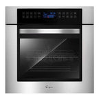 Empava 24 Inch Electric Single Wall Oven, 10 Cooking Functions, Stainless Steel
