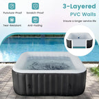 Inflatable Hot Tub, 70-80 in Round Or 71 x 70 in Rectangular, 2-6 Person
