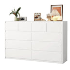 ChVans 9-Drawer Dresser With Charging Station, Black, 63in x 15.7in x 31.5in