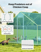VEVOR Walk-In Metal Chicken Coop With Cover, 19.7 x 9.8 x 6.5 ft, Spire Roof And Security Lock