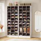 10-Tier Tall Shoe Cabinet, 30-Pair White Engineered Wood Shoe Storage Rack