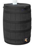 Good Ideas Rain Wizard 50 Gallon Plastic Rain Barrel Water Collector With Brass Spigot - Black