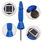 EliteShade 9ft Market Patio Umbrella With 80 LED Lights, Ruby