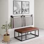 Wall-Mount Upholstered Headboard With Metal Rail - Twin, Queen & King