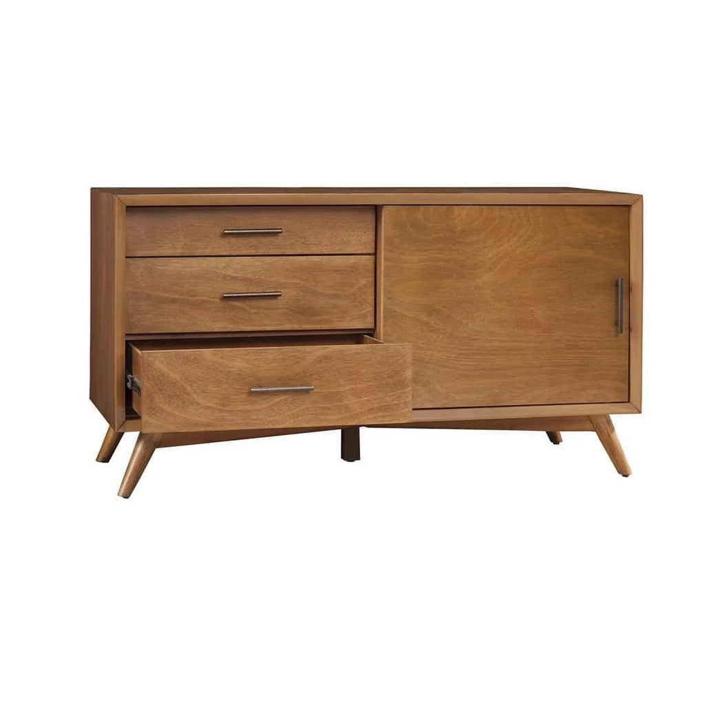 Home Square 4-Piece Set With Small TV Console, Full Wood Bed And Large Nightstand