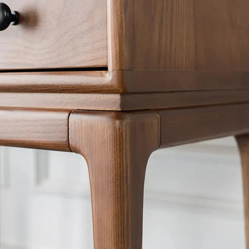 Walnut Ash Wood Chest Cabinet With 3 Drawers, 23.6 x 14.2 x 31.5 in