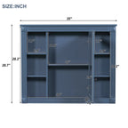 36'' Bathroom Vanity Set With Ceramic Sink Top, Mirror Cabinet, 2 Doors And 2 Drawers - Gray