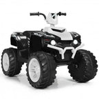 Electric Kids' ATV With LED Lights And Treaded Tires - White