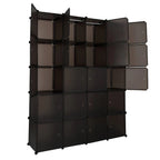20-Cube Plastic Closet Organizer With Hanging Rod, Brown - 58 x 14.5 x 70 in