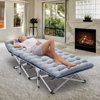 Slsy Folding Camping Cot 2 Pack, 75 x 28 x 14 in, 3.3 Inch 2-Sided Mattress - Carry Bag