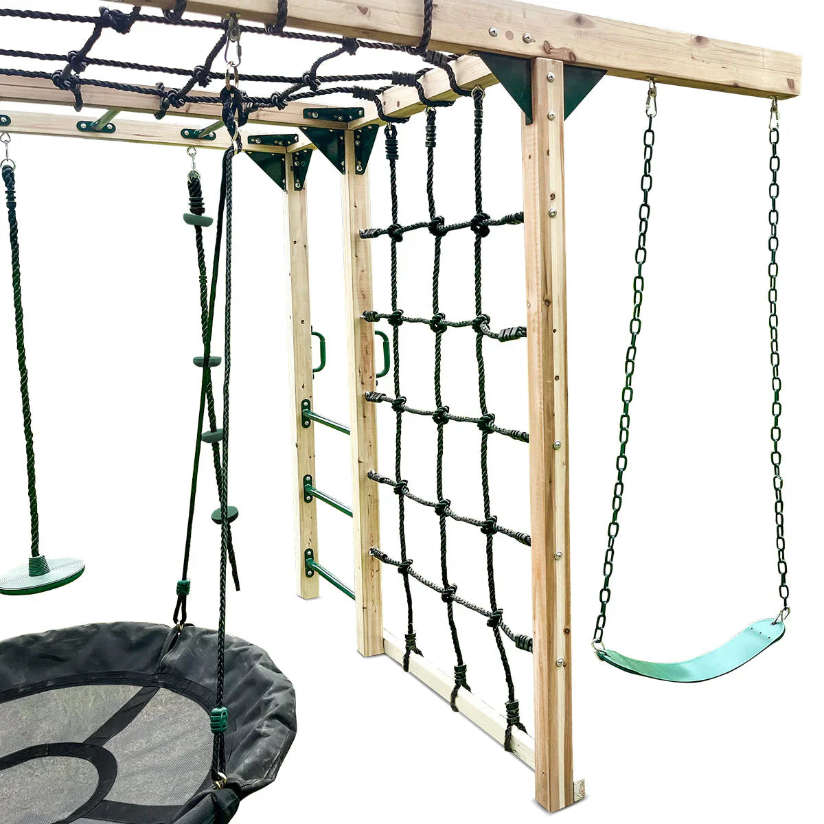 Lifespan Kids Premium Timber Jungle Gym Play Centre, 406cm x 196.2cm x 205cm, 5 Children, 50kg - Orangutan Climbing Cube