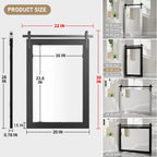 Rectangular Wall Mirror With Wood Frame, 18 x 26 in, 22 x 30 in, 24 x 36 in, or 40 x 26 in - Multiple Sizes
