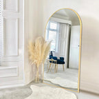 Arched Full Length Floor Mirror With Aluminum Alloy Frame - 65x22, 71x24, 71x28, 71x32