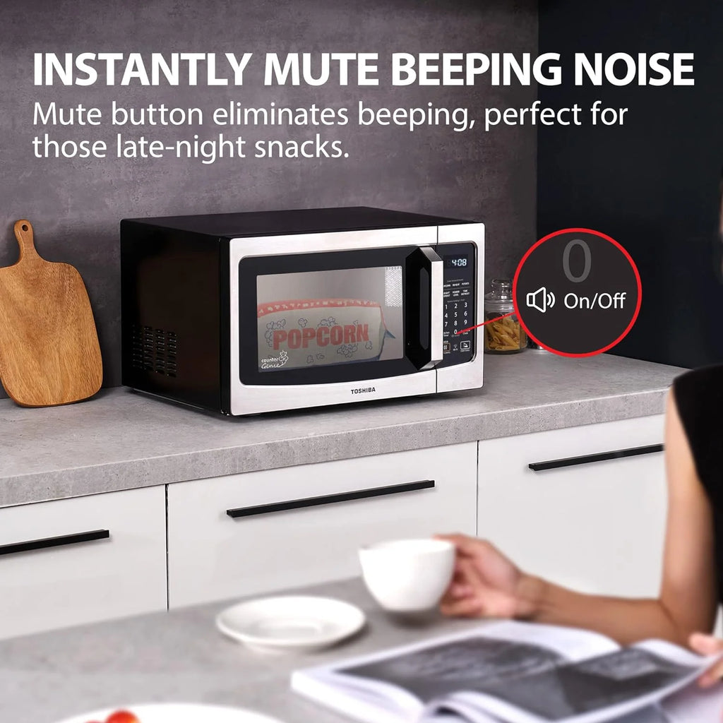 TOSHIBA 4-in-1 Countertop Microwave Oven, 1.5 Cu Ft, 1000W, Silver - ML-EC42P(SS)