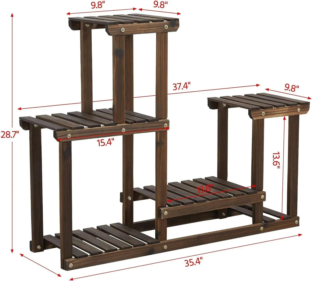 Wooden Plant Display Stand - Fir Wood
