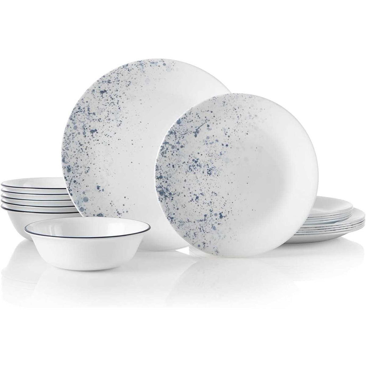 Corelle Indigo Speckle 18-Piece Dinnerware Set Service For 6