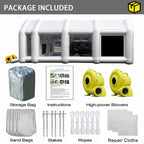FLAPKWAN Inflatable Paint Booth 30X20X13FT With 1100W+950W Blowers