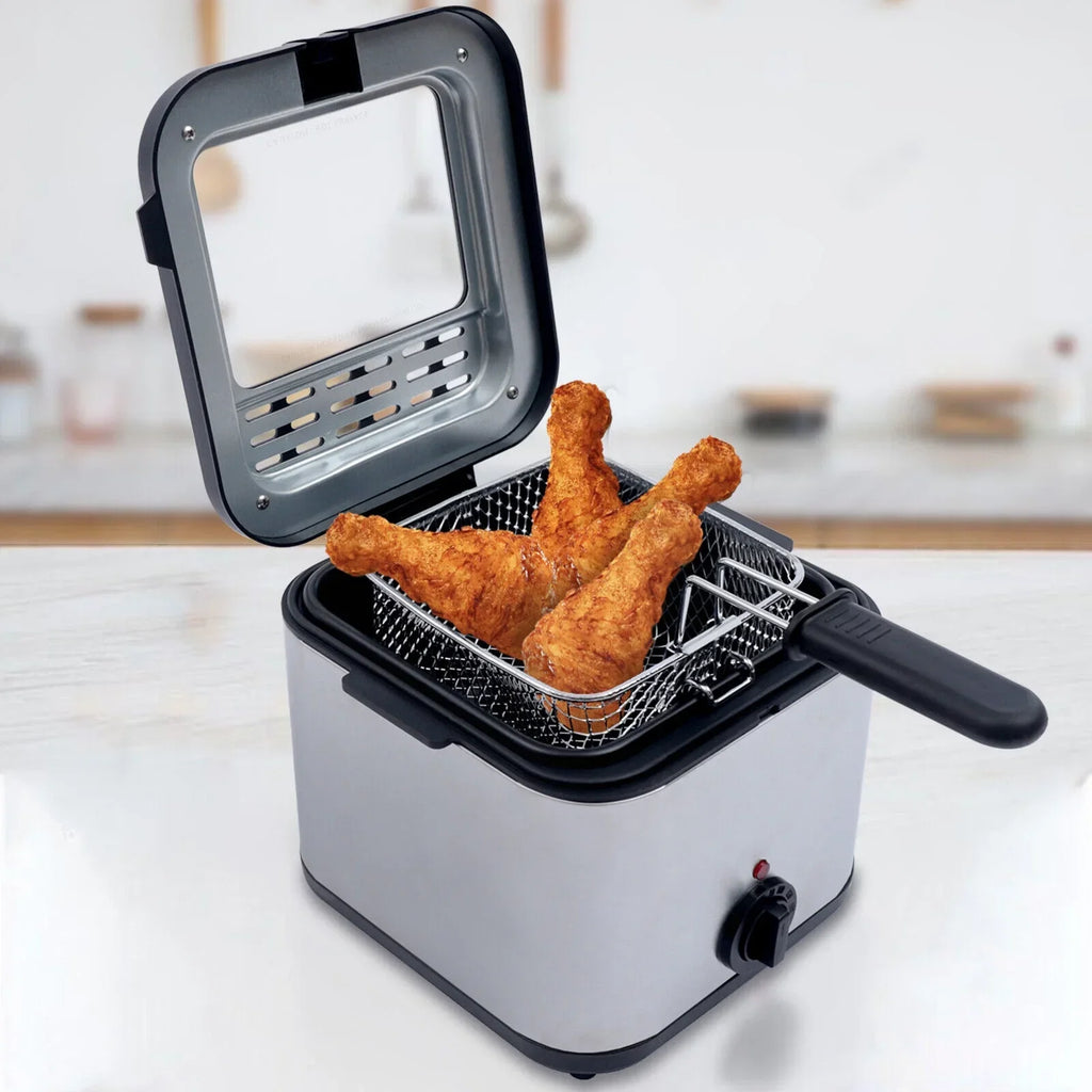 1000W 2.5L Deep Fryer With Basket, View Window And Oil Dripping Hook