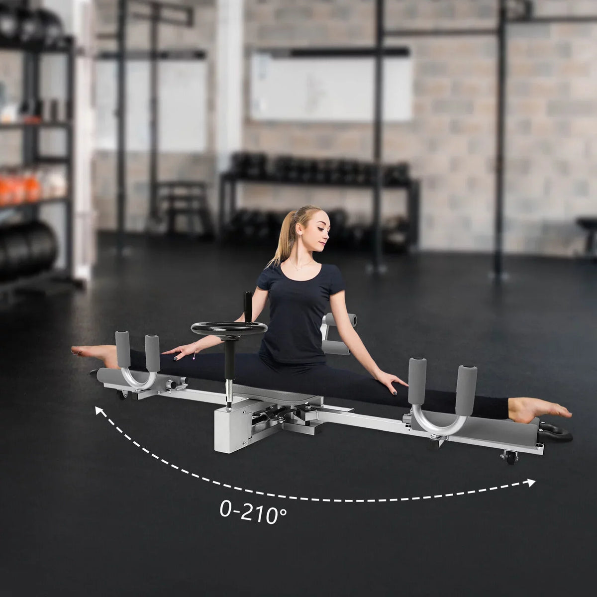 Leg Stretcher Training Machine, Steel, Gray, 330 lbs Capacity