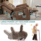 Large Electric Power Lift Recliner With Heat, Massage, Hidden Cup Holder - 40.94W x 38.19D x 42.52H