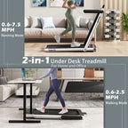 GYMAX 2-in-1 Folding Under Desk Treadmill With Speaker, App And Remote Control - 2.5HP