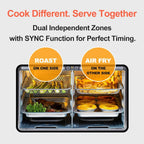 HotKing Dual-Zone Air Fryer Toaster Oven Combo, 28 QT Stainless Steel - KATO-28A1