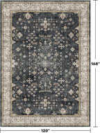 Hazo Haus Washable Low-Pile Area Rug 10x14 Black/Multi