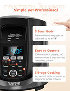 Nuwave Duet Air Fryer And Electric Pressure Cooker Combo, 6 QT Stainless Steel Pot