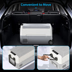 DISHUP Portable Car Refrigerator 12V, 53QT (50L), Dual Zone - Black