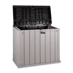 Toomax Outdoor Storage Shed Cabinet, 30 cu ft, Taupe Grey/Anthracite, 52 x 30.5 x 43.5 inches - Stora Way