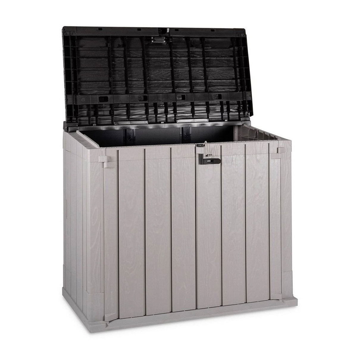 Toomax Outdoor Storage Shed Cabinet, 30 cu ft, Taupe Grey/Anthracite, 52 x 30.5 x 43.5 inches - Stora Way