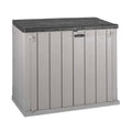 Toomax Outdoor Storage Shed Cabinet, 30 cu ft, Taupe Grey/Anthracite, 52 x 30.5 x 43.5 inches - Stora Way