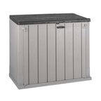 Toomax Outdoor Storage Shed Cabinet, 30 cu ft, Taupe Grey/Anthracite, 52 x 30.5 x 43.5 inches - Stora Way