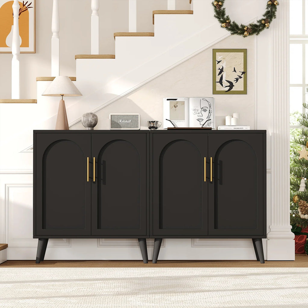 Rovaurx Set Of 2 Rattan Storage Cabinets With Doors