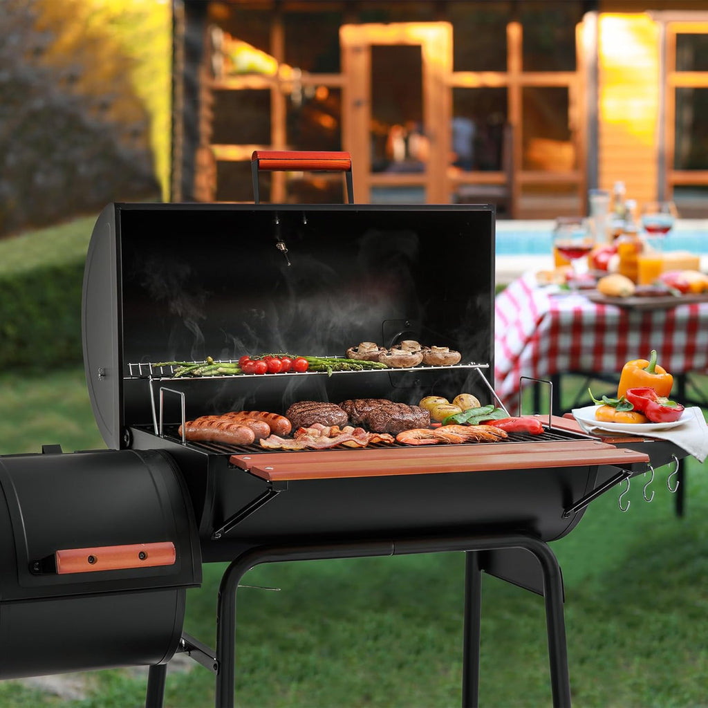 Royal Gourmet Charcoal Grill With Offset Smoker, 30-Inch, 811 Sq. In. - CC1830W