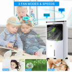 Costway Portable Evaporative Air Cooler Fan Humidifier With Remote Control - 8L
