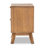 Baxton Studio Walnut Brown Finished Wood 2-Drawer Nightstand With Rattan - Baden