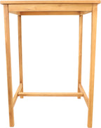 Sunnydaze Solid Teak Wood Square Patio Bar Table, 31.5in W x 31.5in D x 43.5in H