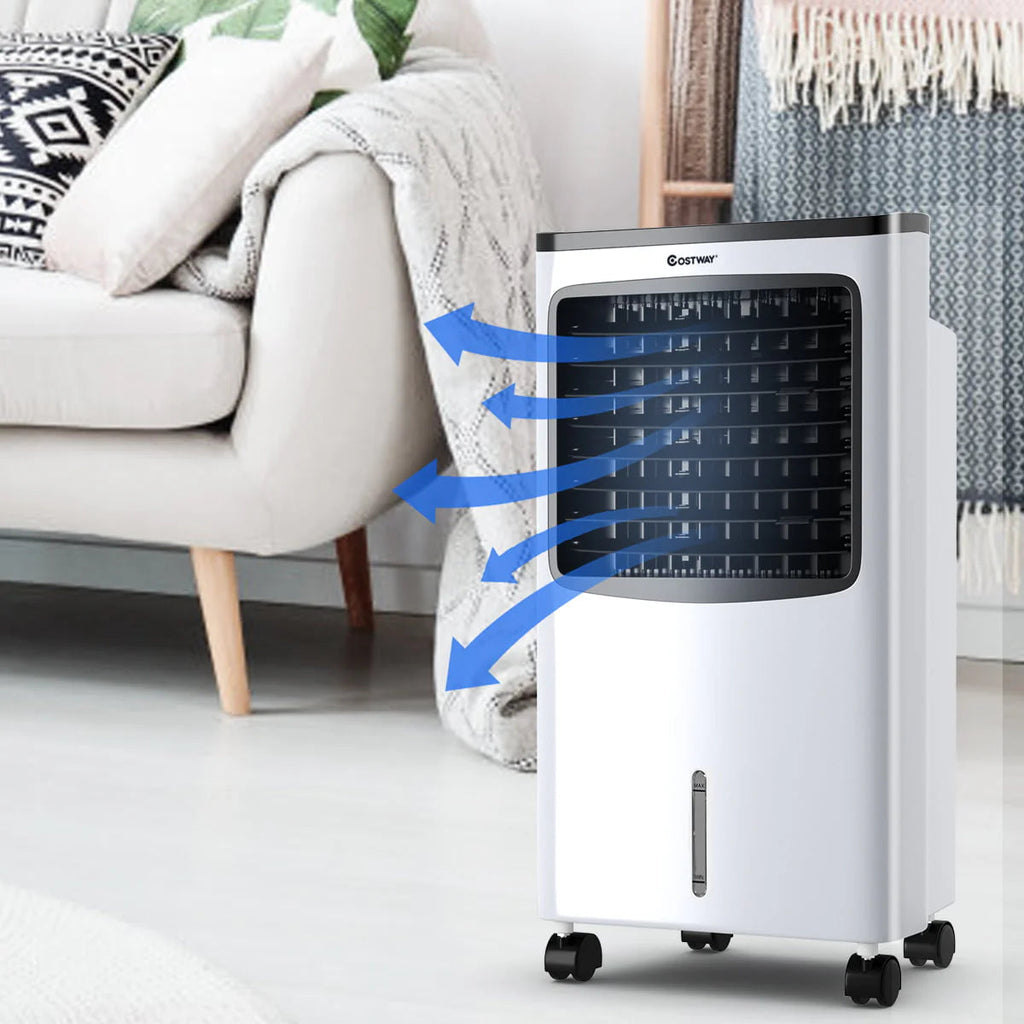 Costway Portable Evaporative Air Cooler Fan Humidifier With Remote Control - 8L
