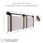 Wall-Mount Upholstered Headboard With Metal Rail - Twin, Queen & King