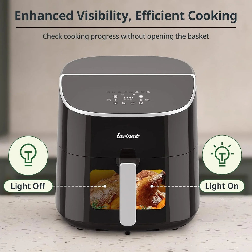 Larinest 8 Qt 8-in-1 Air Fryer With Viewing Window, Black - AF701