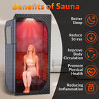 Personal Indoor Infrared Sauna Tent With Red Light Therapy, 9 Levels Up To 140F