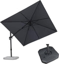 PURPLE LEAF Cantilever Patio Umbrella 9.8' X 9.8' Light Grey